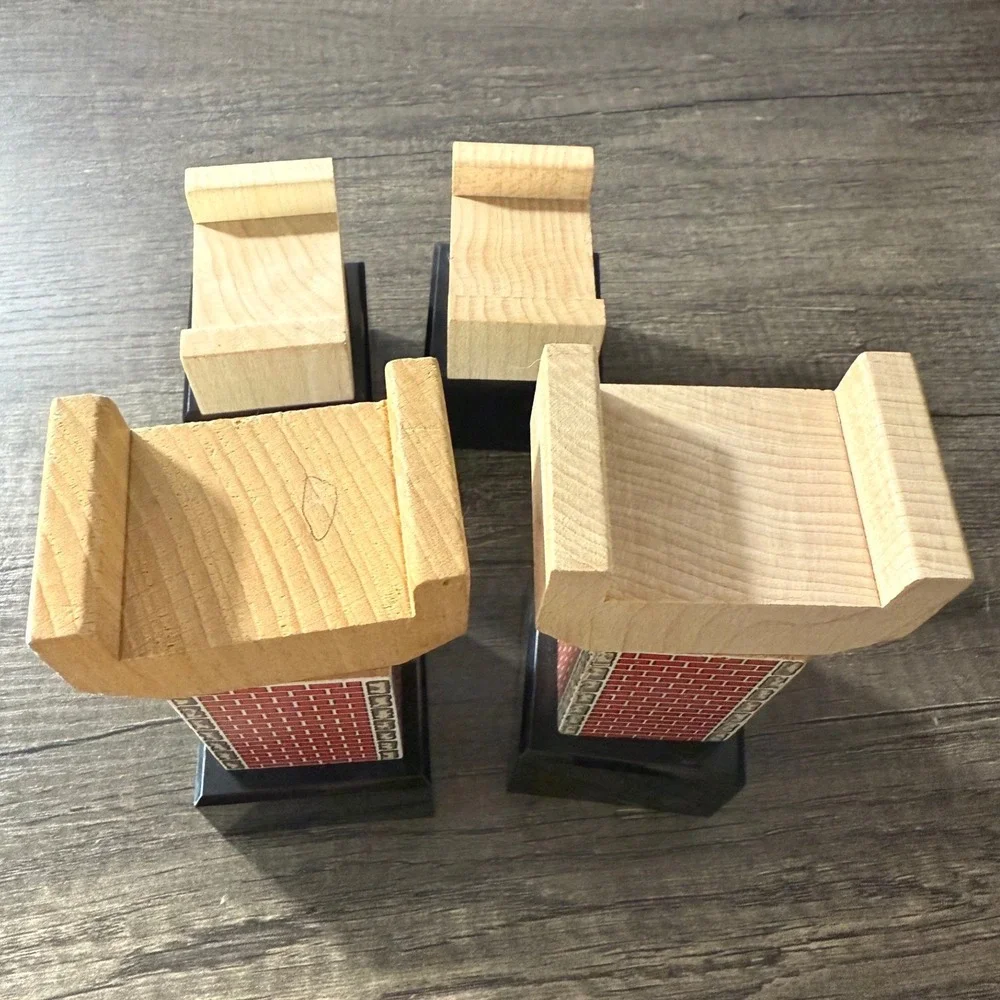 Vintage Thomas the Train Wooden Track Foundation Elevated Support 4pc Set